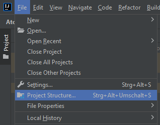 File -> Project Structure