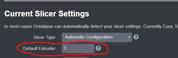 Set the default extruder