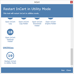 InCert Advanced Menu Dialog