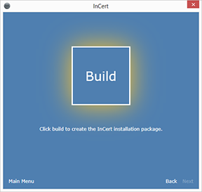 InCert Installer Build Dialog