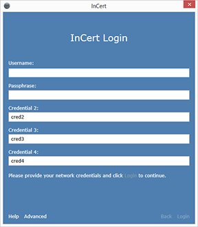 InCert Login Dialog