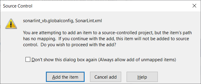 Tfvc confirmation dialog