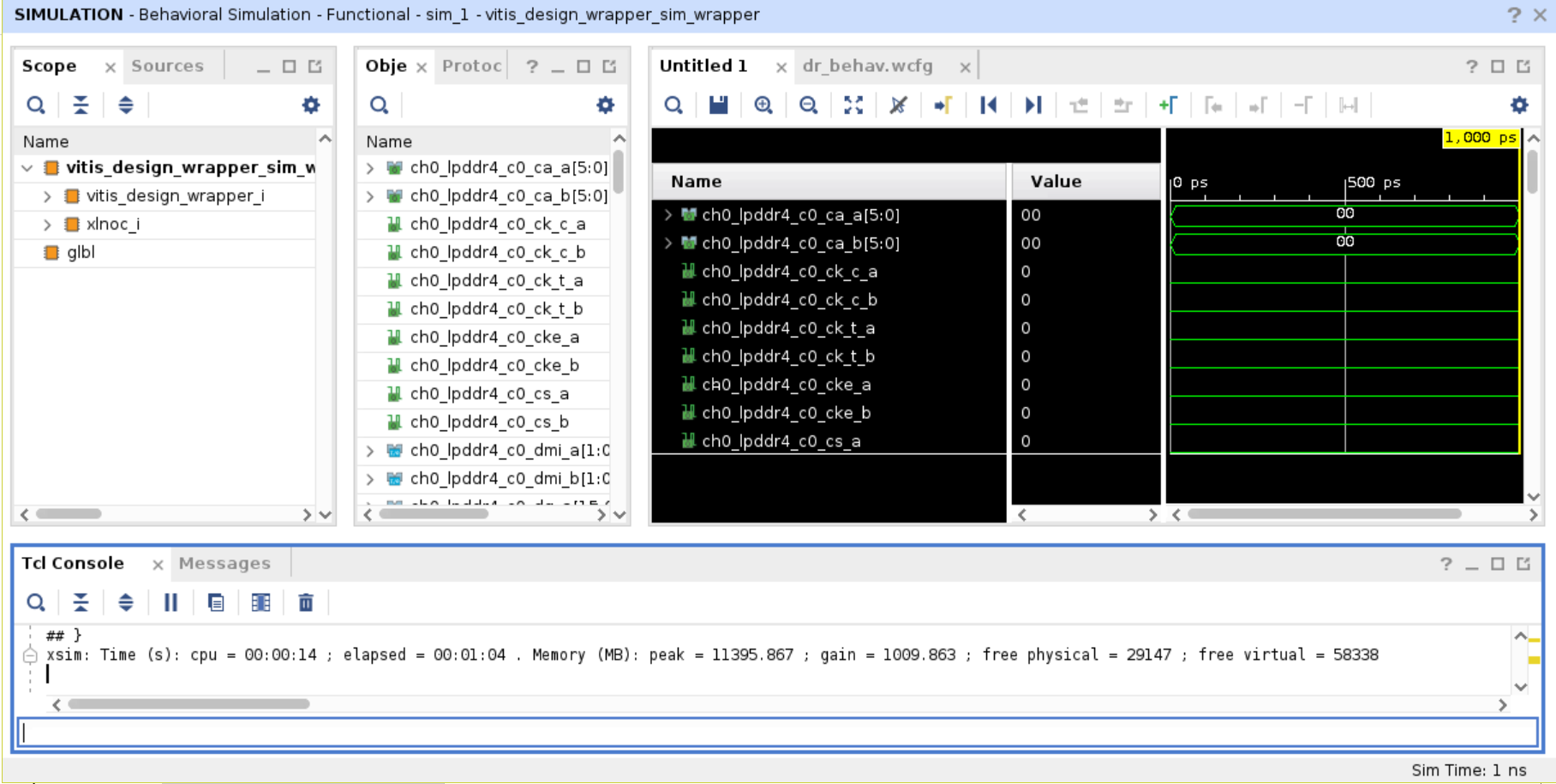 XSIM GUI Startup Default