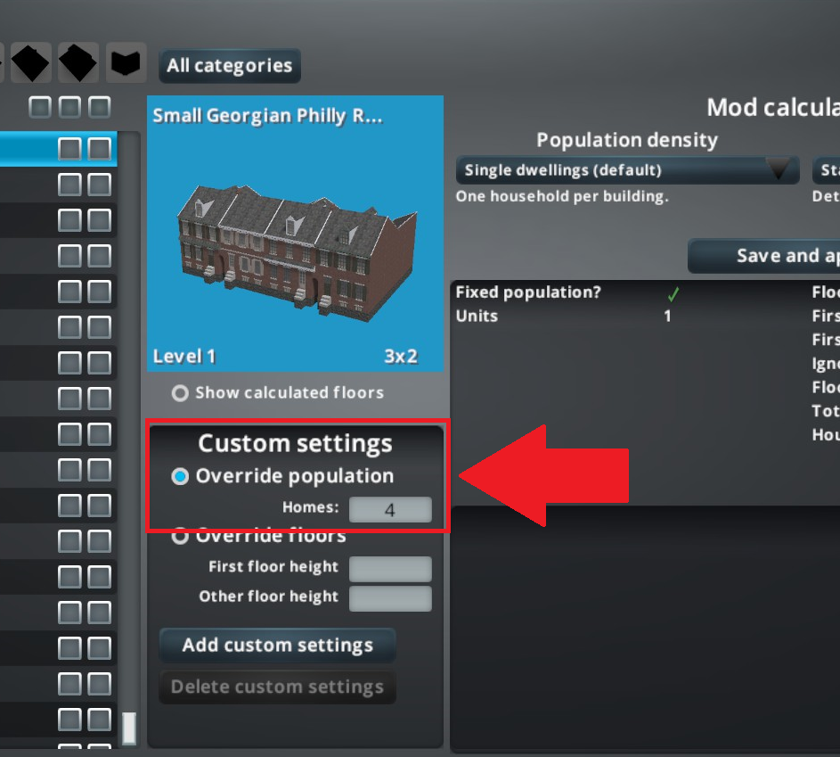 Custom population override