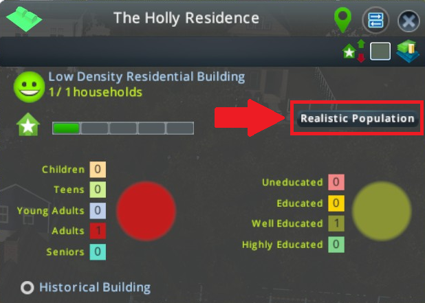 Realistic population button