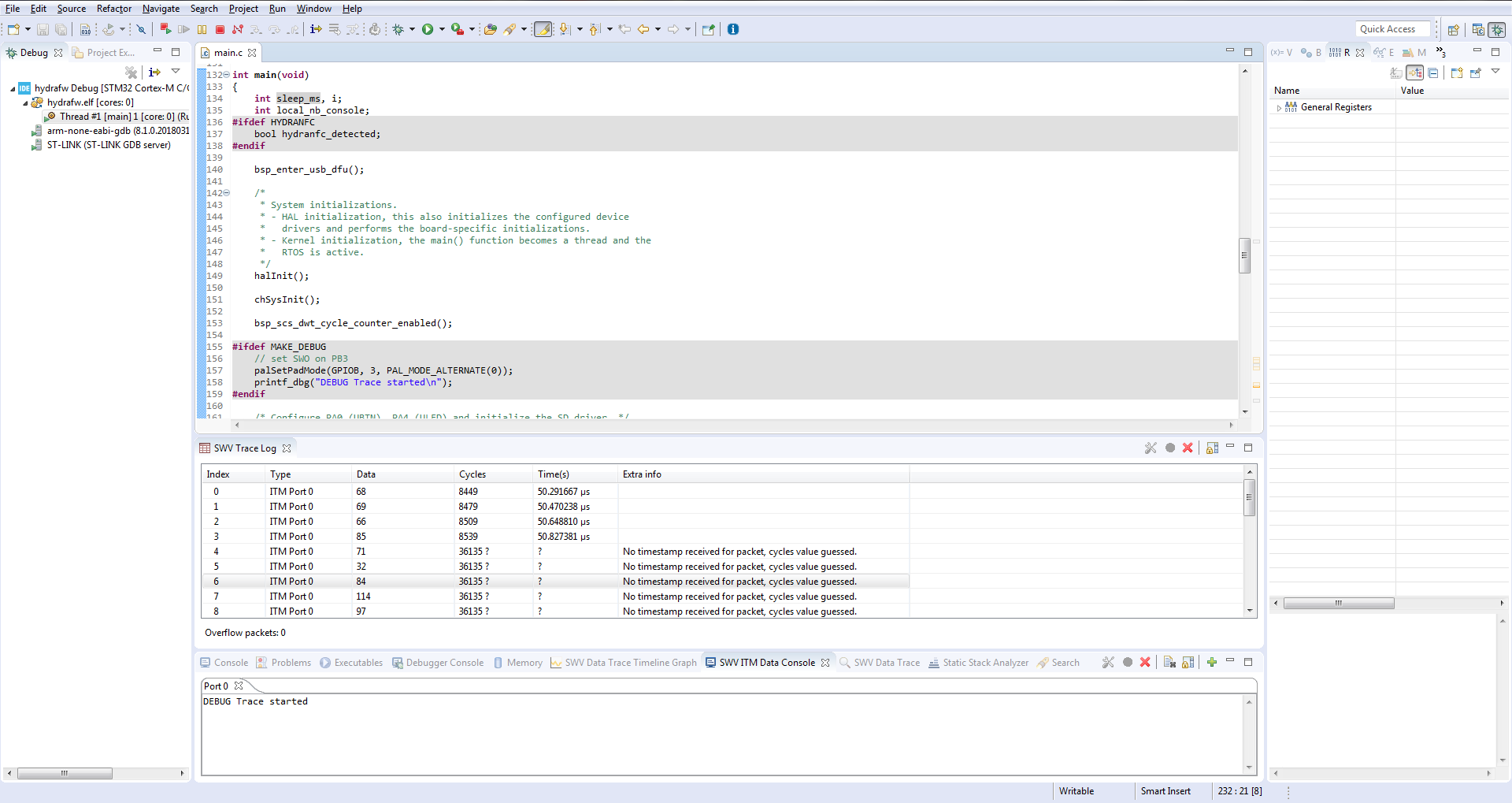 Debug Advanced SWO Serial_Wire_Viewer Trace Console