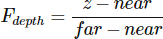 Calculating depth value linearly