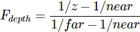 Calculating depth value non-linearly