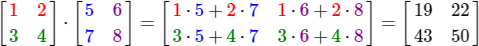 2x2 Matrix-matrix multiplication example