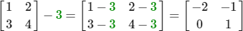 Matrix scalar subtraction