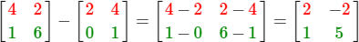 Matrix subtraction