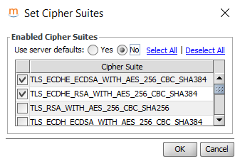 SSL Manager TLS Options