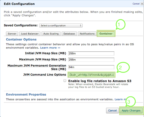 Amazon Beanstalk Tomcat Environment