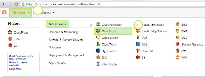 Cloudfront Create Cistribution 