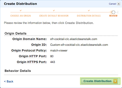 Cloudfront Create Cistribution 