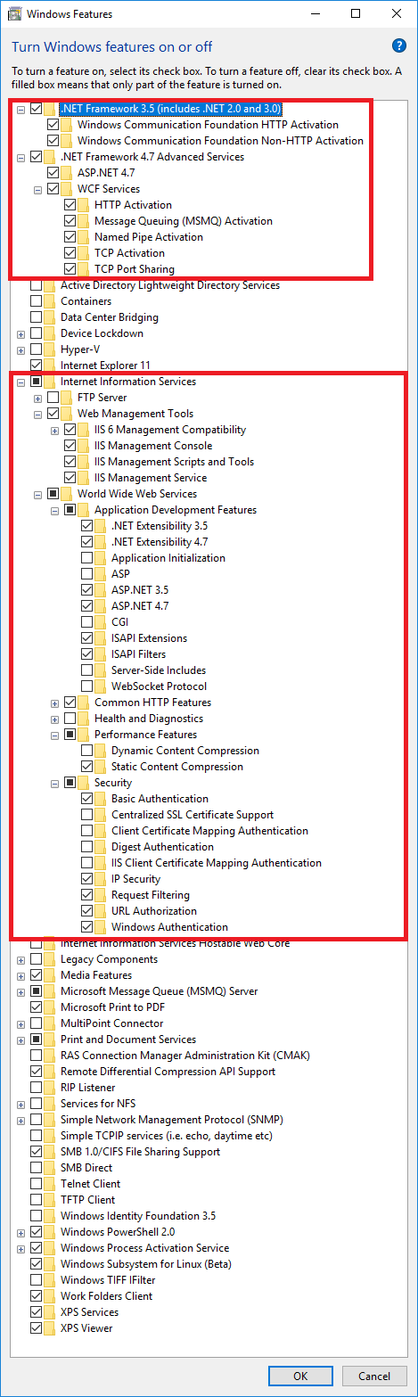 Windows Features