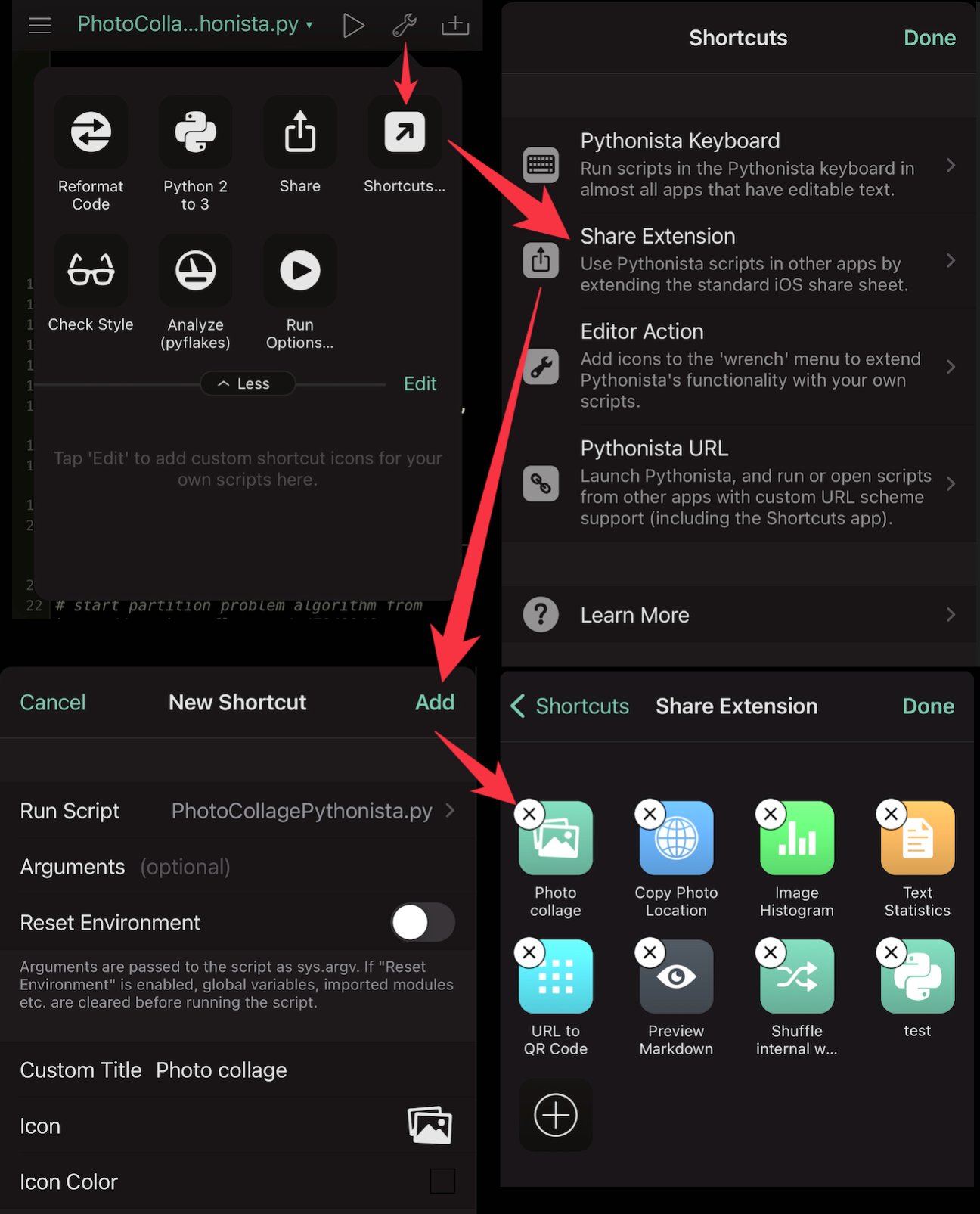 Pythonista Share Sheet setup